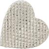 imageDeco 79 Aluminum Metal Heart Decorative Sculpture Slanted Home Decor Statue with Dimensional Cube Textured Exterior Accent Figurine 9quot x 3quot x 9quot GoldSilver
