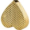 imageDeco 79 Aluminum Metal Heart Decorative Sculpture Slanted Home Decor Statue with Dimensional Cube Textured Exterior Accent Figurine 9quot x 3quot x 9quot GoldGold