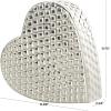 imageDeco 79 Aluminum Metal Heart Decorative Sculpture Slanted Home Decor Statue with Dimensional Cube Textured Exterior Accent Figurine 9quot x 3quot x 9quot GoldSilver