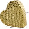 imageDeco 79 Aluminum Metal Heart Decorative Sculpture Slanted Home Decor Statue with Dimensional Cube Textured Exterior Accent Figurine 9quot x 3quot x 9quot GoldGold