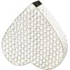 imageDeco 79 Aluminum Metal Heart Decorative Sculpture Slanted Home Decor Statue with Dimensional Cube Textured Exterior Accent Figurine 9quot x 3quot x 9quot GoldSilver