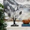 imageDeco 79 Ceramic Heart Decorative Sculpture Abstract Overlapping Home Decor Statue Accent Figurine 11quot x 2quot x 10quot SilverBlack