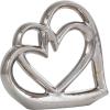 imageDeco 79 Ceramic Heart Decorative Sculpture Abstract Overlapping Home Decor Statue Accent Figurine 11quot x 2quot x 10quot SilverSilver