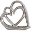 imageDeco 79 Ceramic Heart Decorative Sculpture Abstract Overlapping Home Decor Statue Accent Figurine 11quot x 2quot x 10quot SilverSilver