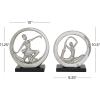 imageDeco 79 Contemporary Porcelain Dancer Sculpture Set of 2 11quot 10quotH SilverSilver
