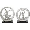 imageDeco 79 Contemporary Porcelain Dancer Sculpture Set of 2 11quot 10quotH SilverSilver