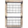 imageDeco 79 Farmhouse Metal Rectangle Magazine Rack Holder 14quot x 4quot x 25quot Black14 x 4 x 22