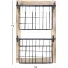 imageDeco 79 Farmhouse Metal Rectangle Magazine Rack Holder 14quot x 4quot x 25quot Black14 x 4 x 22