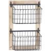imageDeco 79 Farmhouse Metal Rectangle Magazine Rack Holder 14quot x 4quot x 25quot Black14 x 4 x 22