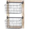 imageDeco 79 Farmhouse Metal Rectangle Magazine Rack Holder 14quot x 4quot x 25quot Black14 x 4 x 22