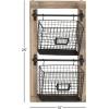 imageDeco 79 Farmhouse Metal Rectangle Magazine Rack Holder 14quot x 4quot x 25quot Black14 x 4 x 25