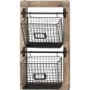 imageDeco 79 Farmhouse Metal Rectangle Magazine Rack Holder 14quot x 4quot x 25quot Black14 x 4 x 25