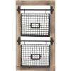 imageDeco 79 Farmhouse Metal Rectangle Magazine Rack Holder 14quot x 4quot x 25quot Black14 x 4 x 25