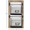 imageDeco 79 Farmhouse Metal Rectangle Magazine Rack Holder 14quot x 4quot x 25quot Black14 x 4 x 25