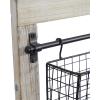 imageDeco 79 Farmhouse Metal Rectangle Magazine Rack Holder 14quot x 4quot x 25quot Black14 x 4 x 25
