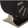 imageDeco 79 Faux Leather Round Clock with Silver Rectangular Base 5quot x 3quot x 6quot BlackBlack