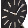 imageDeco 79 Faux Leather Round Clock with Silver Rectangular Base 5quot x 3quot x 6quot BlackBlack