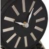 imageDeco 79 Faux Leather Round Clock with Silver Rectangular Base 5quot x 3quot x 6quot BlackBlack