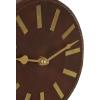 imageDeco 79 Faux Leather Round Clock with Silver Rectangular Base 5quot x 3quot x 6quot BlackBrown