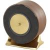 imageDeco 79 Faux Leather Round Clock with Silver Rectangular Base 5quot x 3quot x 6quot BlackBrown