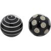 imageDeco 79 Glam Ceramic Orbs ampamp Vase Filler with Assorted Patterns Set of 6 3quotD BlueBlack