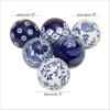 imageDeco 79 Glam Ceramic Orbs ampamp Vase Filler with Assorted Patterns Set of 6 3quotD BlueBlue