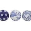 imageDeco 79 Glam Ceramic Orbs ampamp Vase Filler with Assorted Patterns Set of 6 3quotD BlueBlue