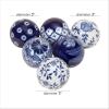 imageDeco 79 Glam Ceramic Orbs ampamp Vase Filler with Assorted Patterns Set of 6 3quotD BlueBlue