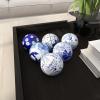 imageDeco 79 Glam Ceramic Orbs ampamp Vase Filler with Assorted Patterns Set of 6 3quotD BlueBlue