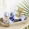 imageDeco 79 Glam Ceramic Orbs ampamp Vase Filler with Assorted Patterns Set of 6 3quotD BlueBlue