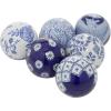 imageDeco 79 Glam Ceramic Orbs ampamp Vase Filler with Assorted Patterns Set of 6 3quotD BlueBlue