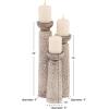 imageDeco 79 Mango Wood Floral Handmade Vine Decorative Candle Holder with Whitewashed Cream Backing Set of 3 Candlestick Holder 18quot 15quot 11quotH Brown13  15  18