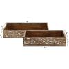imageDeco 79 Mango Wood Tray with Carved Sides Set of 2 18quot 15quotW Brown