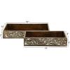 imageDeco 79 Mango Wood Tray with Carved Sides Set of 2 18quot 15quotW Brown