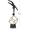 imageDeco 79 Marble Gymnast Decorative Sculpture Home Decor Statue with Gold Cube Base Accent Figurine 11quot x 6quot x 19quot Black11 x 6 x 17