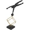 imageDeco 79 Marble Gymnast Decorative Sculpture Home Decor Statue with Gold Cube Base Accent Figurine 11quot x 6quot x 19quot Black11 x 6 x 17