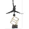 imageDeco 79 Marble Gymnast Decorative Sculpture Home Decor Statue with Gold Cube Base Accent Figurine 11quot x 6quot x 19quot Black11 x 6 x 19