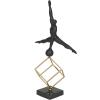 imageDeco 79 Marble Gymnast Decorative Sculpture Home Decor Statue with Gold Cube Base Accent Figurine 11quot x 6quot x 19quot Black11 x 6 x 19
