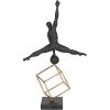 imageDeco 79 Marble Gymnast Decorative Sculpture Home Decor Statue with Gold Cube Base Accent Figurine 11quot x 6quot x 19quot Black11 x 6 x 19