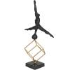 imageDeco 79 Marble Gymnast Decorative Sculpture Home Decor Statue with Gold Cube Base Accent Figurine 11quot x 6quot x 19quot Black11 x 6 x 19