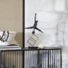 imageDeco 79 Marble Gymnast Decorative Sculpture Home Decor Statue with Gold Cube Base Accent Figurine 11quot x 6quot x 19quot Black11 x 6 x 19