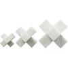 imageDeco 79 Marble Jack Decorative Sculpture Geometric Home Decor Statues Set of 3 Accent Figurines 6quotW 5quotW 3quotH WhiteWhite