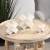 imageDeco 79 Marble Jack Decorative Sculpture Geometric Home Decor Statues Set of 3 Accent Figurines 6quotW 5quotW 3quotH WhiteWhite