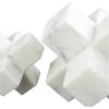 imageDeco 79 Marble Jack Decorative Sculpture Geometric Home Decor Statues Set of 3 Accent Figurines 6quotW 5quotW 3quotH WhiteWhite