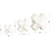 imageDeco 79 Marble Jack Decorative Sculpture Geometric Home Decor Statues Set of 3 Accent Figurines 6quotW 5quotW 3quotH WhiteWhite