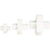 imageDeco 79 Marble Jack Decorative Sculpture Geometric Home Decor Statues Set of 3 Accent Figurines 6quotW 5quotW 3quotH WhiteWhite