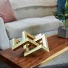 imageDeco 79 Metal Geometric Decorative Sculpture Abstract Shaped Home Decor Statue Accent Figurine 12quot x 13quot x 7quot GoldGold