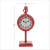 imageDeco 79 Metal Heart Clock with Bell Style Top 7quot x 3quot x 8quot BlueRed