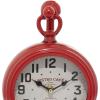 imageDeco 79 Metal Heart Clock with Bell Style Top 7quot x 3quot x 8quot BlueRed