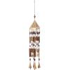 imageDeco 79 Metal Heart Windchime with Beads and Cone Bells 4quot x 7quot x 33quot GoldBrown